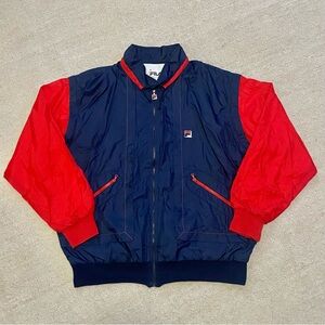 Vintage FILA Track Jacket Made in Italy US 40 Red Blue Colorblock Full Zip Sz S